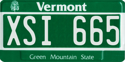 VT license plate XSI665