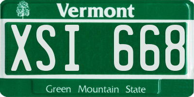 VT license plate XSI668