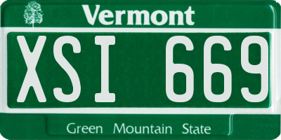 VT license plate XSI669