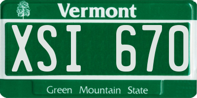VT license plate XSI670