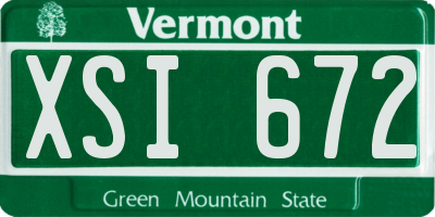 VT license plate XSI672