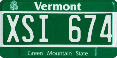 VT license plate XSI674