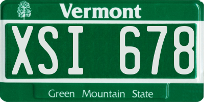 VT license plate XSI678