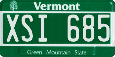 VT license plate XSI685