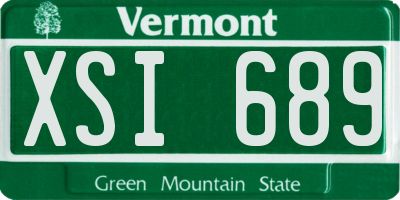 VT license plate XSI689