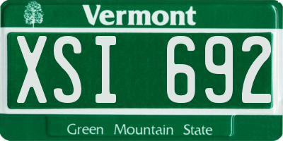 VT license plate XSI692