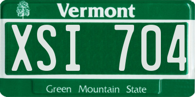 VT license plate XSI704