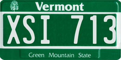VT license plate XSI713