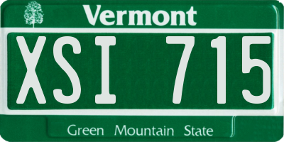 VT license plate XSI715