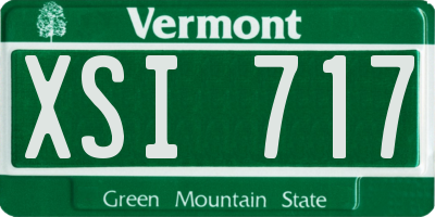 VT license plate XSI717