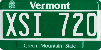 VT license plate XSI720