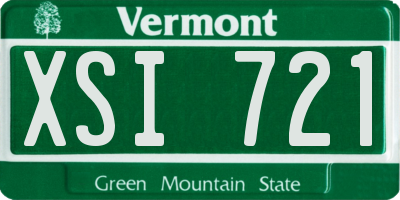 VT license plate XSI721