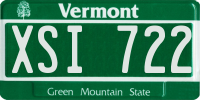 VT license plate XSI722