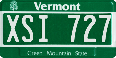 VT license plate XSI727