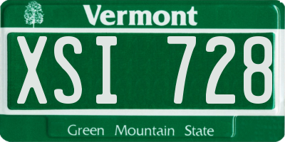 VT license plate XSI728