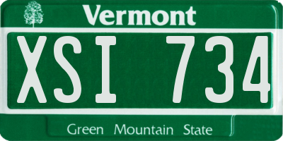 VT license plate XSI734