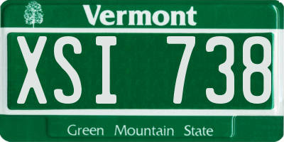 VT license plate XSI738