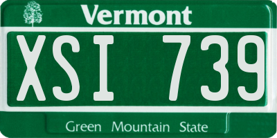 VT license plate XSI739