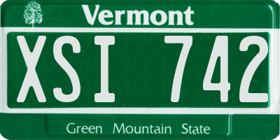 VT license plate XSI742