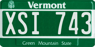 VT license plate XSI743