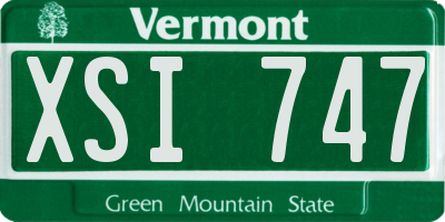 VT license plate XSI747