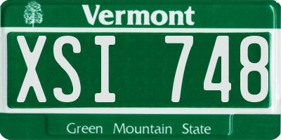 VT license plate XSI748