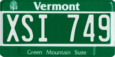 VT license plate XSI749