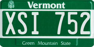 VT license plate XSI752