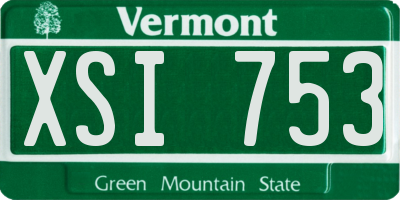 VT license plate XSI753