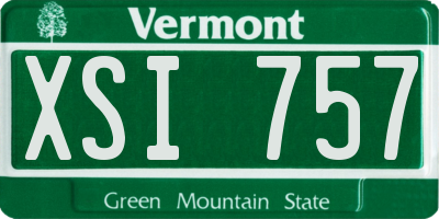 VT license plate XSI757