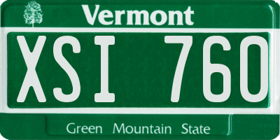 VT license plate XSI760