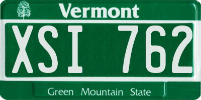 VT license plate XSI762