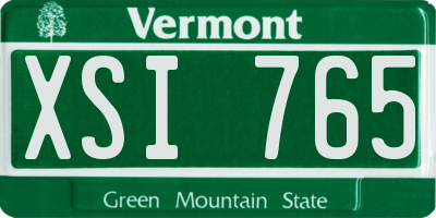 VT license plate XSI765
