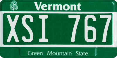 VT license plate XSI767