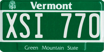 VT license plate XSI770