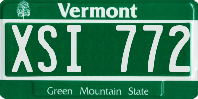 VT license plate XSI772