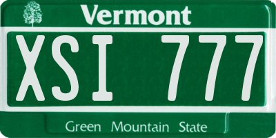 VT license plate XSI777