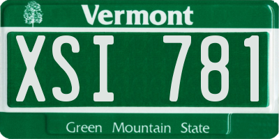 VT license plate XSI781