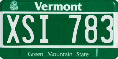 VT license plate XSI783