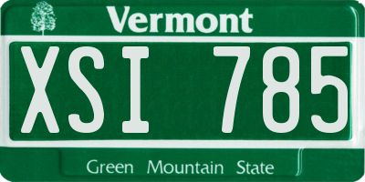 VT license plate XSI785