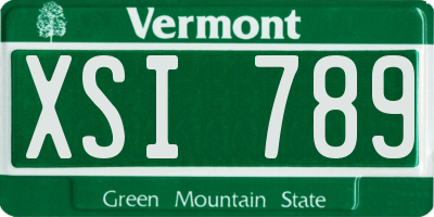 VT license plate XSI789