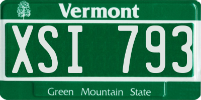 VT license plate XSI793