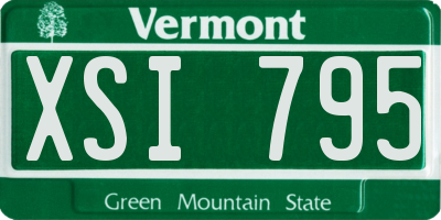VT license plate XSI795