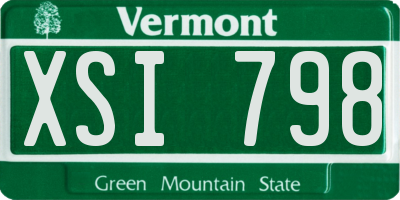 VT license plate XSI798