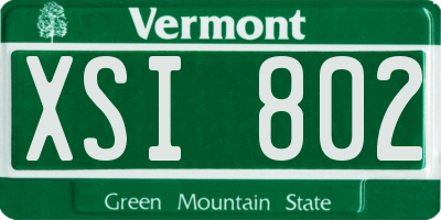 VT license plate XSI802