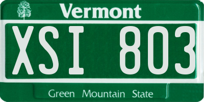 VT license plate XSI803