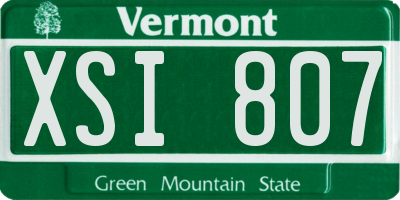 VT license plate XSI807