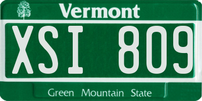 VT license plate XSI809