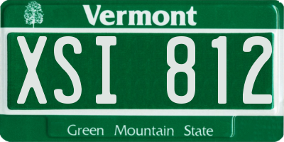 VT license plate XSI812