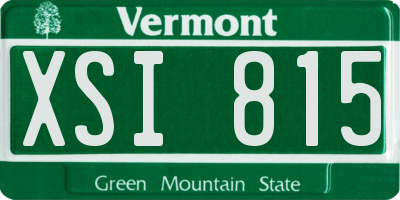 VT license plate XSI815